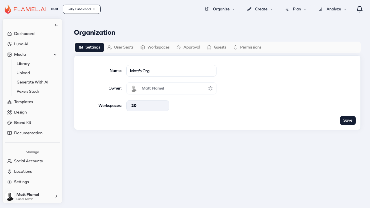 Organization Settings